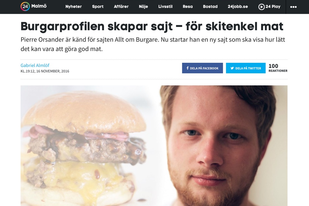 Intervju på 24Malmö om Skitgott.se